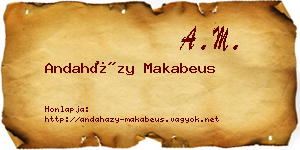 Andaházy Makabeus névjegykártya
